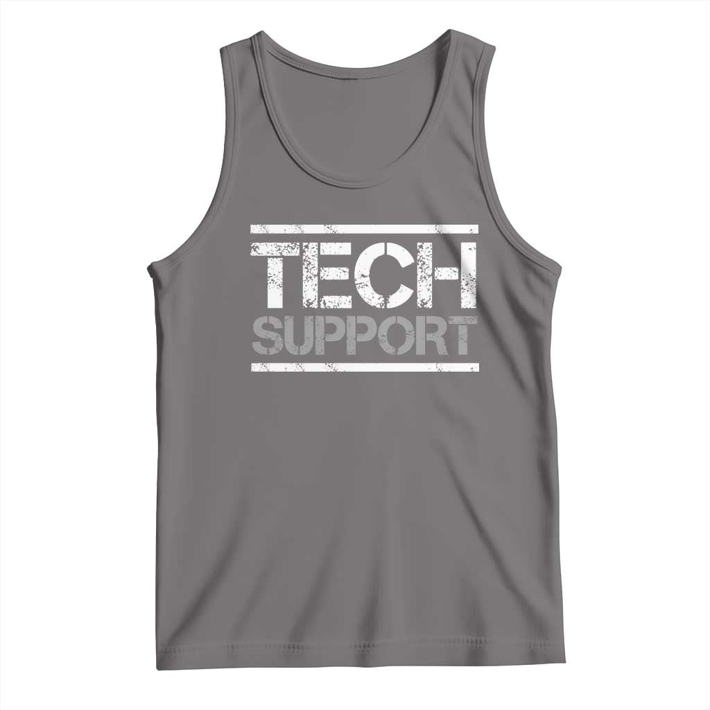 Funny Tech Support DOGE Tank Top Trump Strips TS11 Deep Heather Print Your Wear