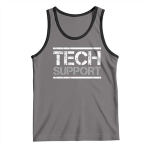 Funny Tech Support DOGE Tank Top Trump Strips TS11 Deep Heather Black Print Your Wear
