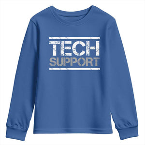 Funny Tech Support DOGE Youth Sweatshirt Trump Strips TS11 Royal Blue Print Your Wear