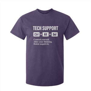 Funny Tech Support T Shirt For Kid Ctrl Alt Del Control Yourself Alter Your Thinking Delete Negativity TS11 Purple Print Your Wear