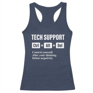 Funny Tech Support Racerback Tank Top Ctrl Alt Del Control Yourself Alter Your Thinking Delete Negativity TS11 Navy Print Your Wear