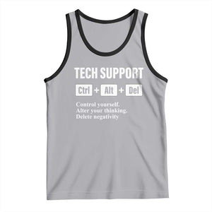 Funny Tech Support Tank Top Ctrl Alt Del Control Yourself Alter Your Thinking Delete Negativity TS11 Athletic Heather Black Print Your Wear