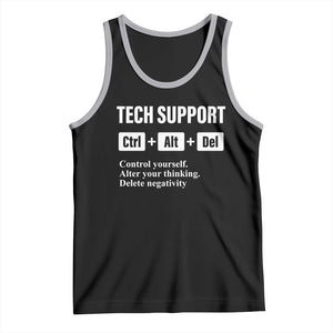 Funny Tech Support Tank Top Ctrl Alt Del Control Yourself Alter Your Thinking Delete Negativity TS11 Black Athletic Heather Print Your Wear