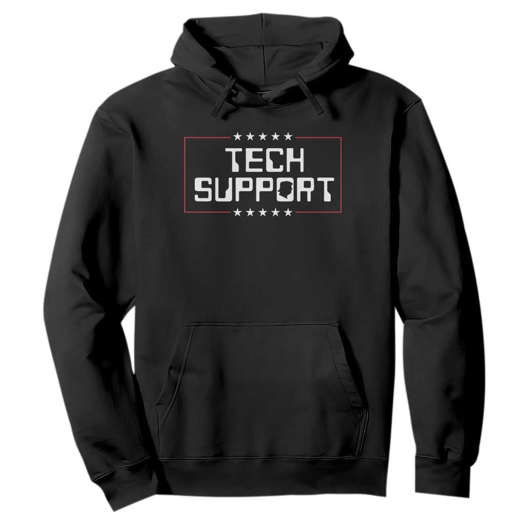 Funny Tech Support DOGE Hoodie Trump Musk Star TS11 Black Print Your Wear