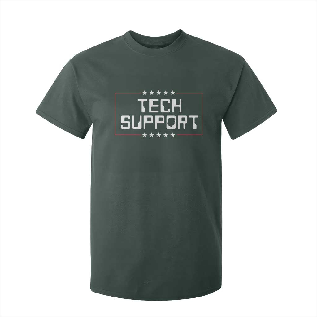 Funny Tech Support DOGE T Shirt For Kid Trump Musk Star TS11 Dark Forest Green Print Your Wear