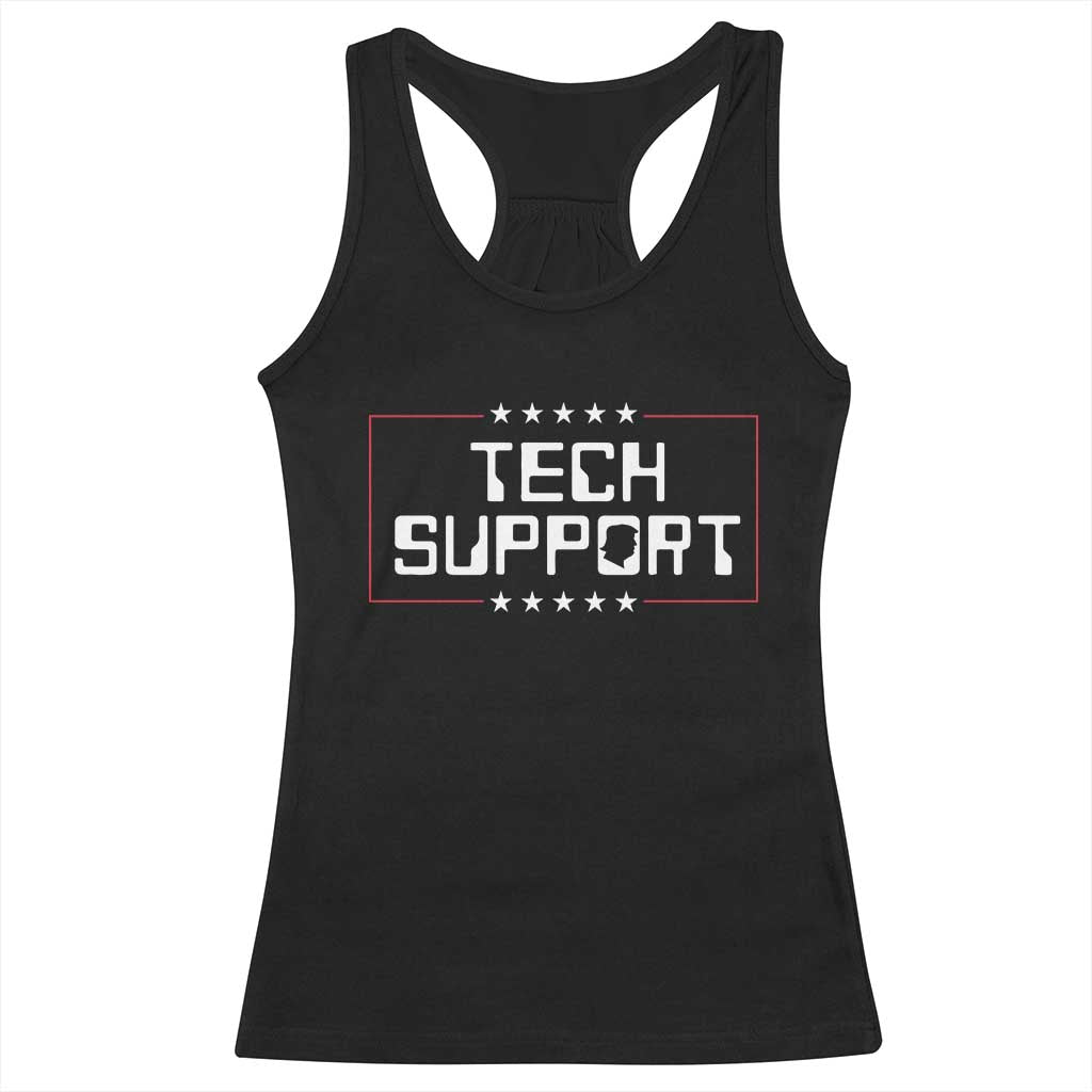 Funny Tech Support DOGE Racerback Tank Top Trump Musk Star TS11 Black Print Your Wear