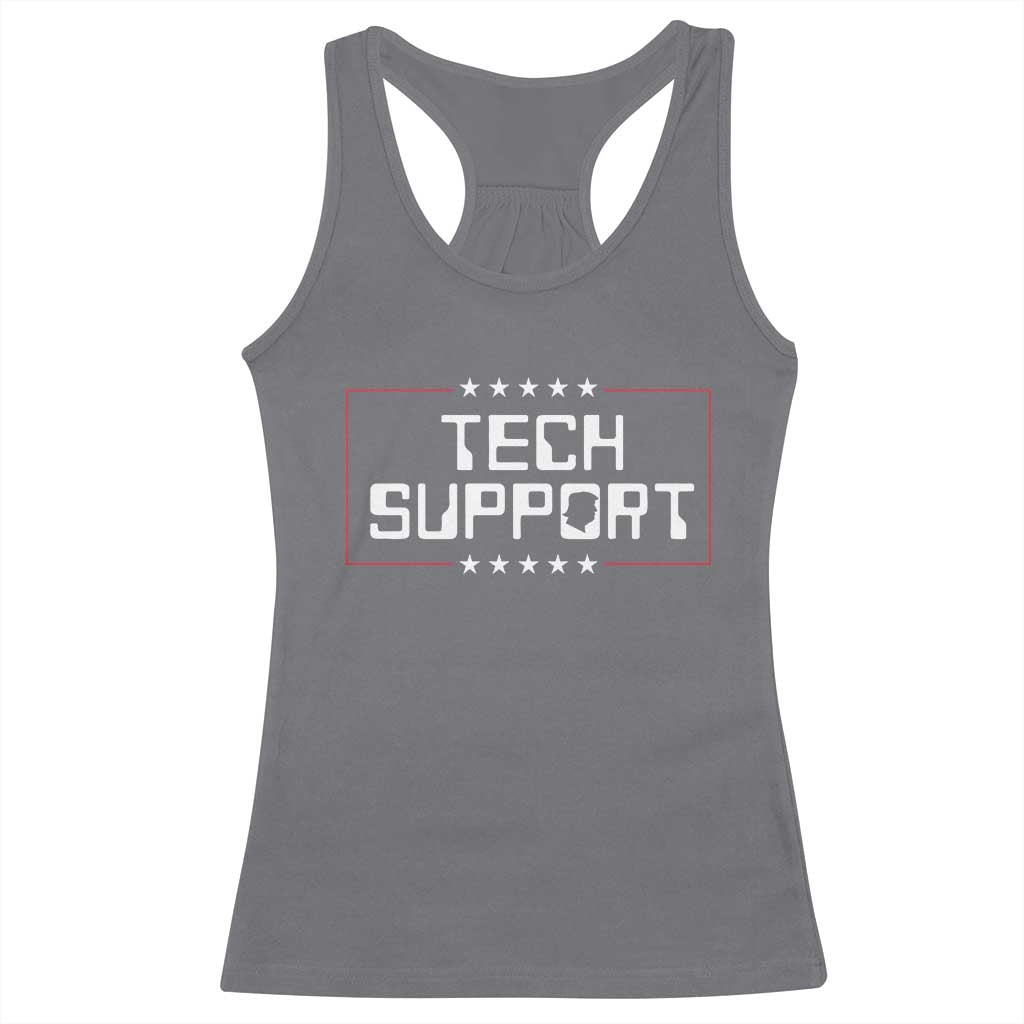 Funny Tech Support DOGE Racerback Tank Top Trump Musk Star TS11 Charcoal Print Your Wear