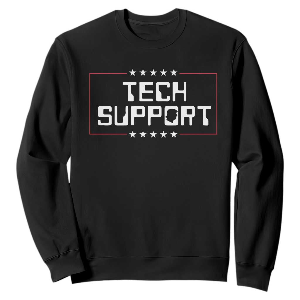 Funny Tech Support DOGE Sweatshirt Trump Musk Star TS11 Black Print Your Wear