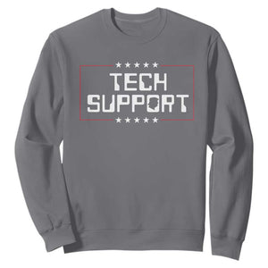 Funny Tech Support DOGE Sweatshirt Trump Musk Star TS11 Charcoal Print Your Wear