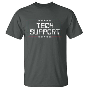 Funny Tech Support DOGE T Shirt Trump Musk Star TS11 Dark Heather Print Your Wear