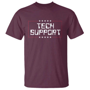 Funny Tech Support DOGE T Shirt Trump Musk Star TS11 Maroon Print Your Wear