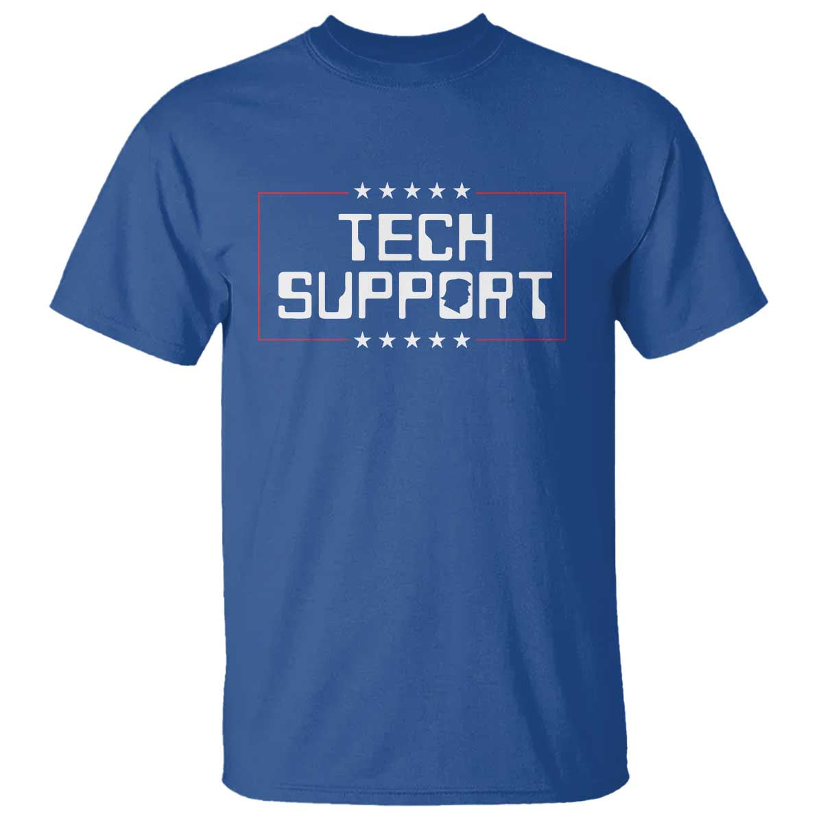 Funny Tech Support DOGE T Shirt Trump Musk Star TS11 Royal Blue Print Your Wear