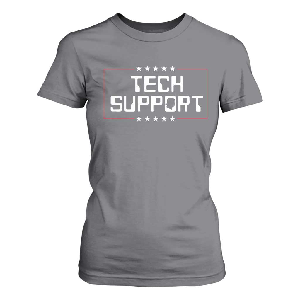 Funny Tech Support DOGE T Shirt For Women Trump Musk Star TS11 Charcoal Print Your Wear