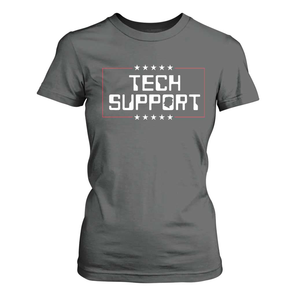 Funny Tech Support DOGE T Shirt For Women Trump Musk Star TS11 Dark Heather Print Your Wear