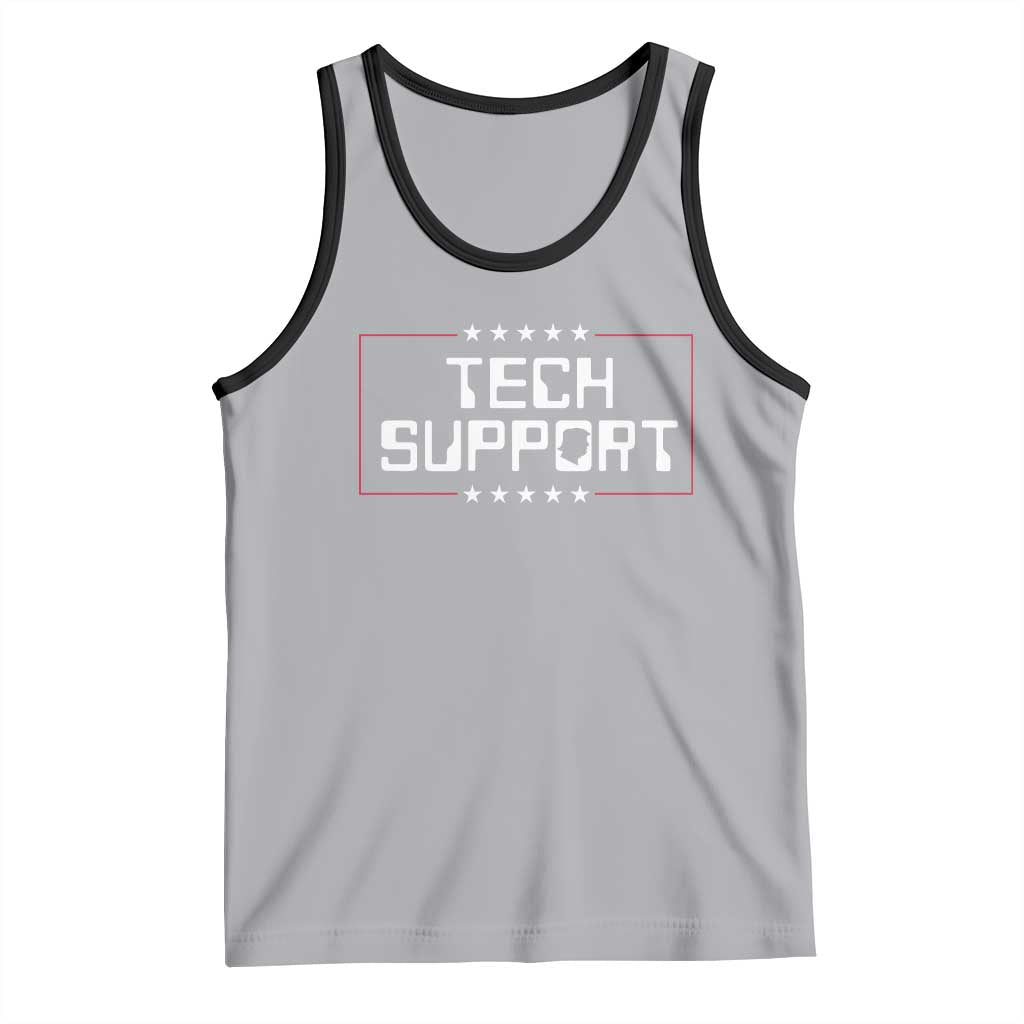 Funny Tech Support DOGE Tank Top Trump Musk Star TS11 Athletic Heather Black Print Your Wear
