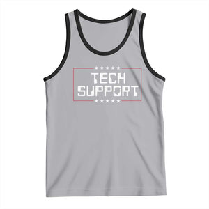Funny Tech Support DOGE Tank Top Trump Musk Star TS11 Athletic Heather Black Print Your Wear