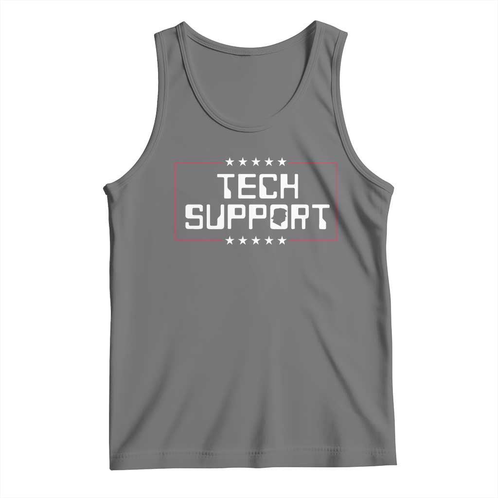 Funny Tech Support DOGE Tank Top Trump Musk Star TS11 Black Heather Print Your Wear