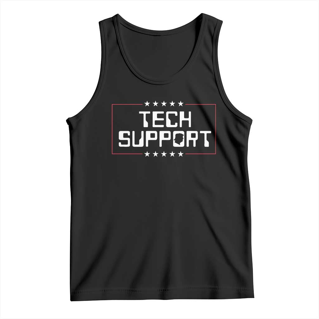 Funny Tech Support DOGE Tank Top Trump Musk Star TS11 Black Print Your Wear