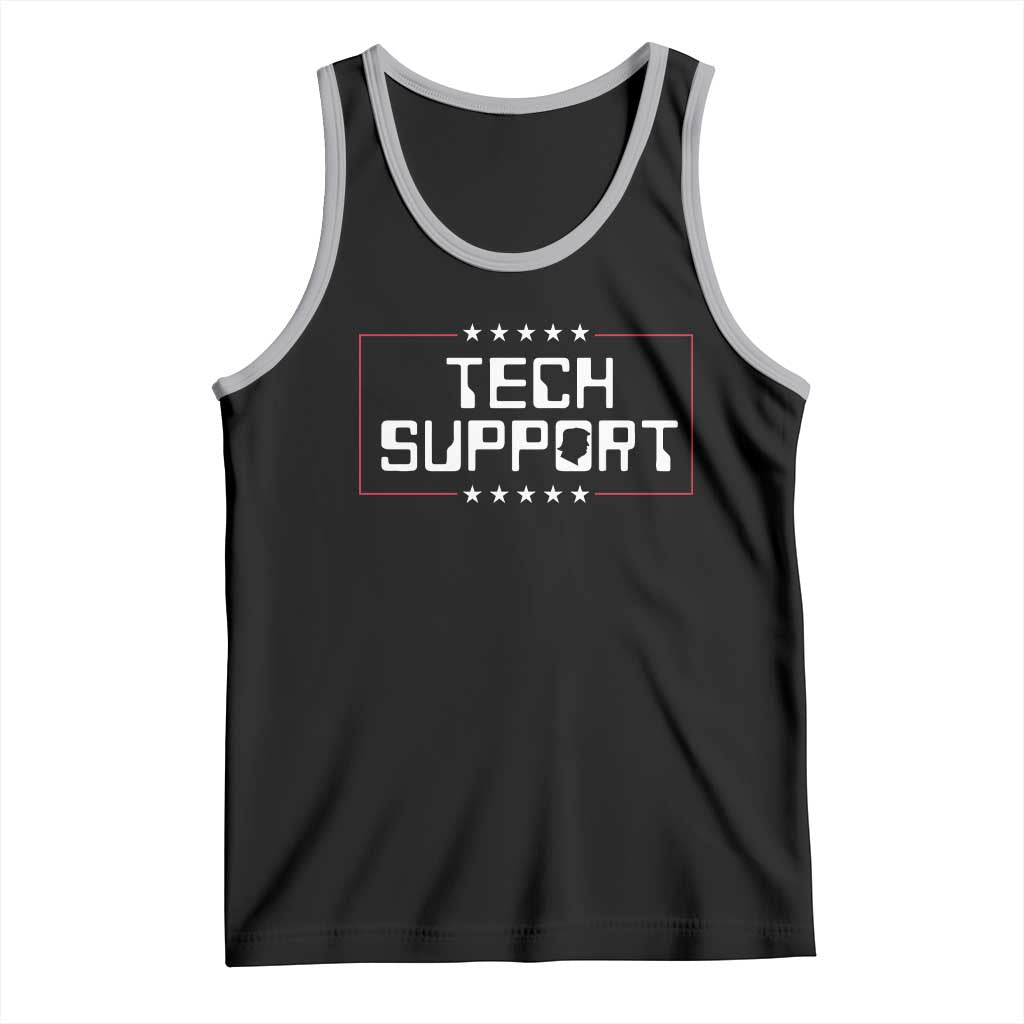 Funny Tech Support DOGE Tank Top Trump Musk Star TS11 Black Athletic Heather Print Your Wear
