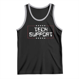 Funny Tech Support DOGE Tank Top Trump Musk Star TS11 Black Athletic Heather Print Your Wear