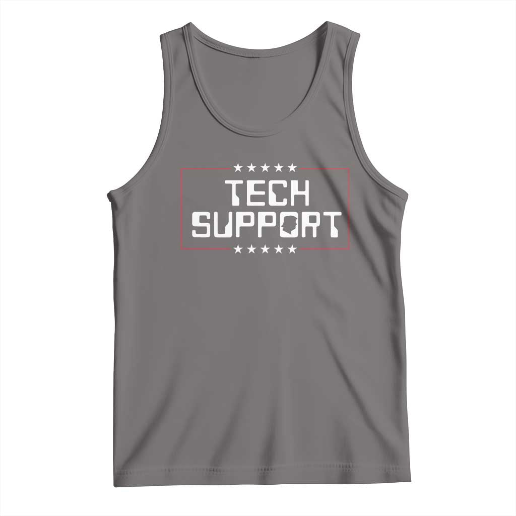 Funny Tech Support DOGE Tank Top Trump Musk Star TS11 Deep Heather Print Your Wear