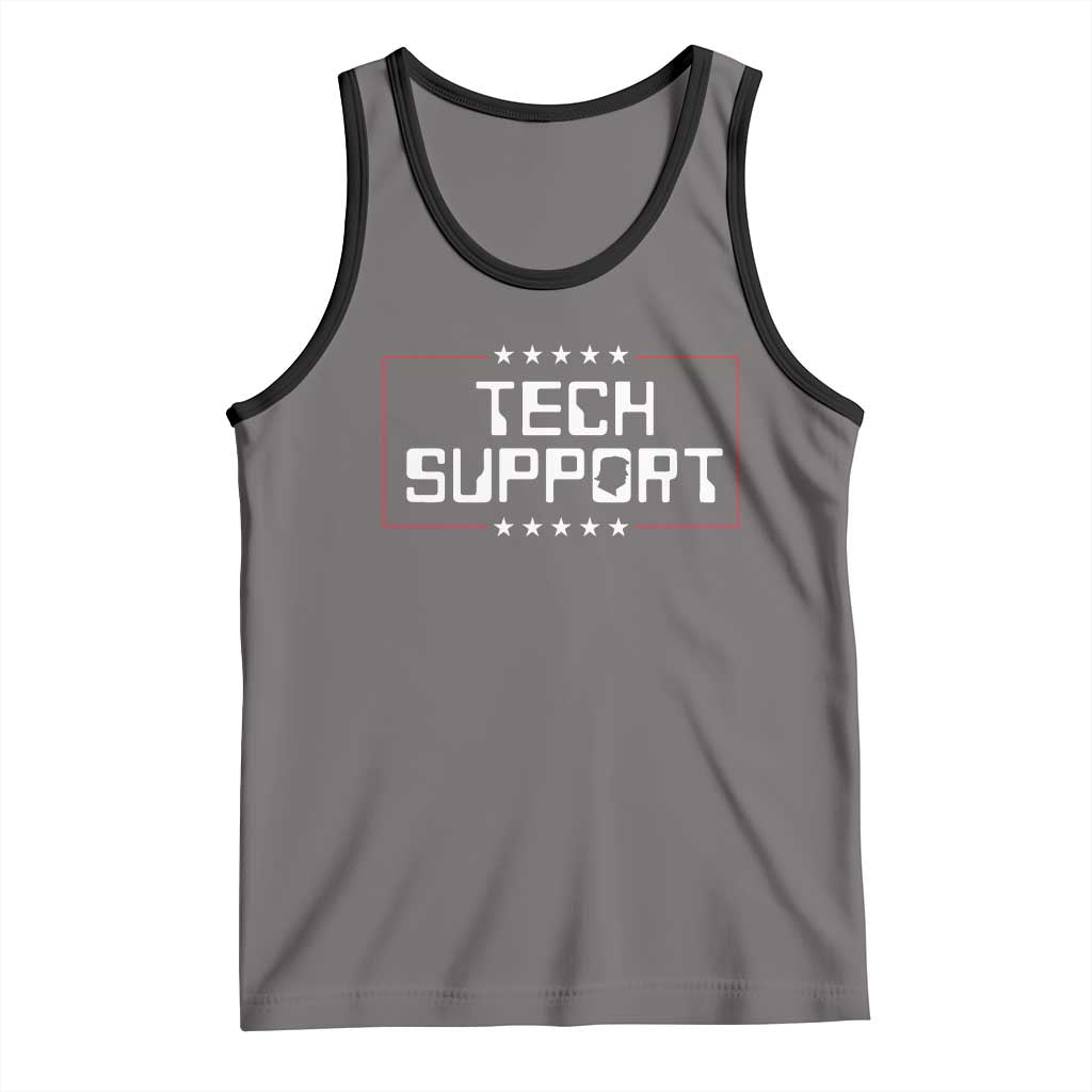 Funny Tech Support DOGE Tank Top Trump Musk Star TS11 Deep Heather Black Print Your Wear