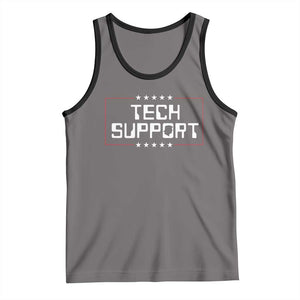 Funny Tech Support DOGE Tank Top Trump Musk Star TS11 Deep Heather Black Print Your Wear