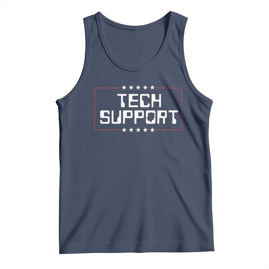 Funny Tech Support DOGE Tank Top Trump Musk Star TS11 Navy Print Your Wear
