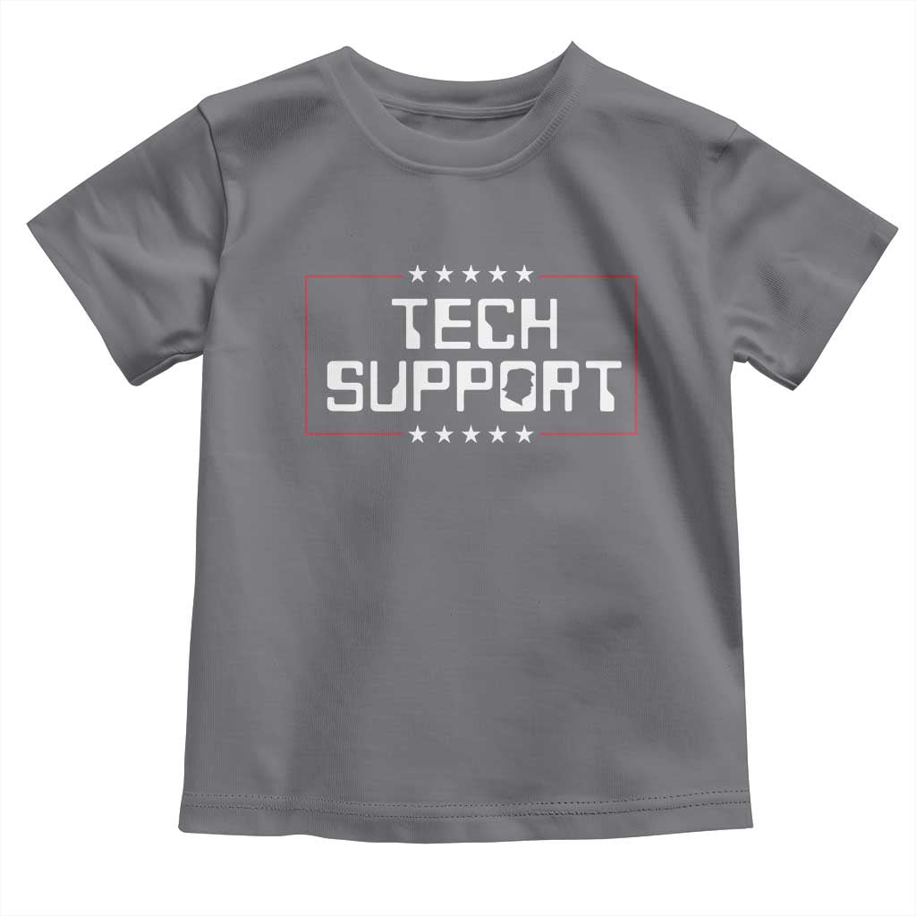 Funny Tech Support DOGE Toddler T Shirt Trump Musk Star TS11 Charcoal Print Your Wear