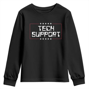 Funny Tech Support DOGE Youth Sweatshirt Trump Musk Star TS11 Black Print Your Wear