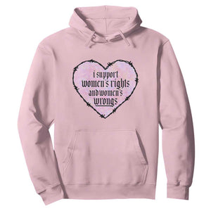 Funny I Support Women's Rights And Women's Wrongs Hoodie Barbed Wire Heart TS11 Light Pink Print Your Wear