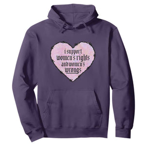 Funny I Support Women's Rights And Women's Wrongs Hoodie Barbed Wire Heart TS11 Purple Print Your Wear
