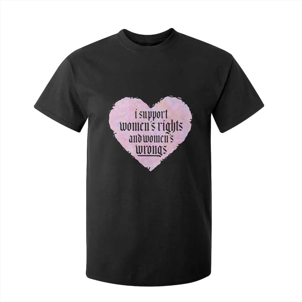 Funny I Support Women's Rights And Women's Wrongs T Shirt For Kid Barbed Wire Heart TS11 Black Print Your Wear