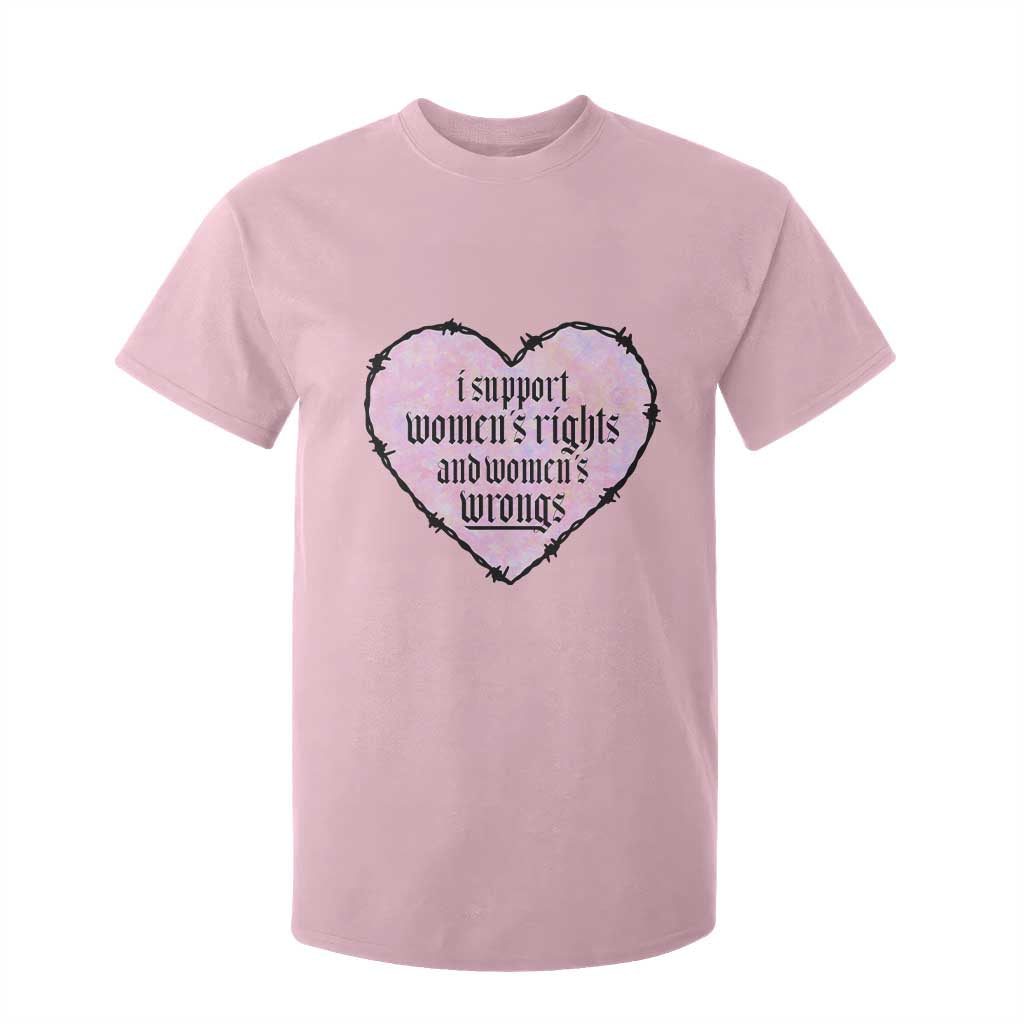 Funny I Support Women's Rights And Women's Wrongs T Shirt For Kid Barbed Wire Heart TS11 Light Pink Print Your Wear