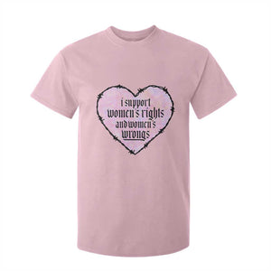 Funny I Support Women's Rights And Women's Wrongs T Shirt For Kid Barbed Wire Heart TS11 Light Pink Print Your Wear