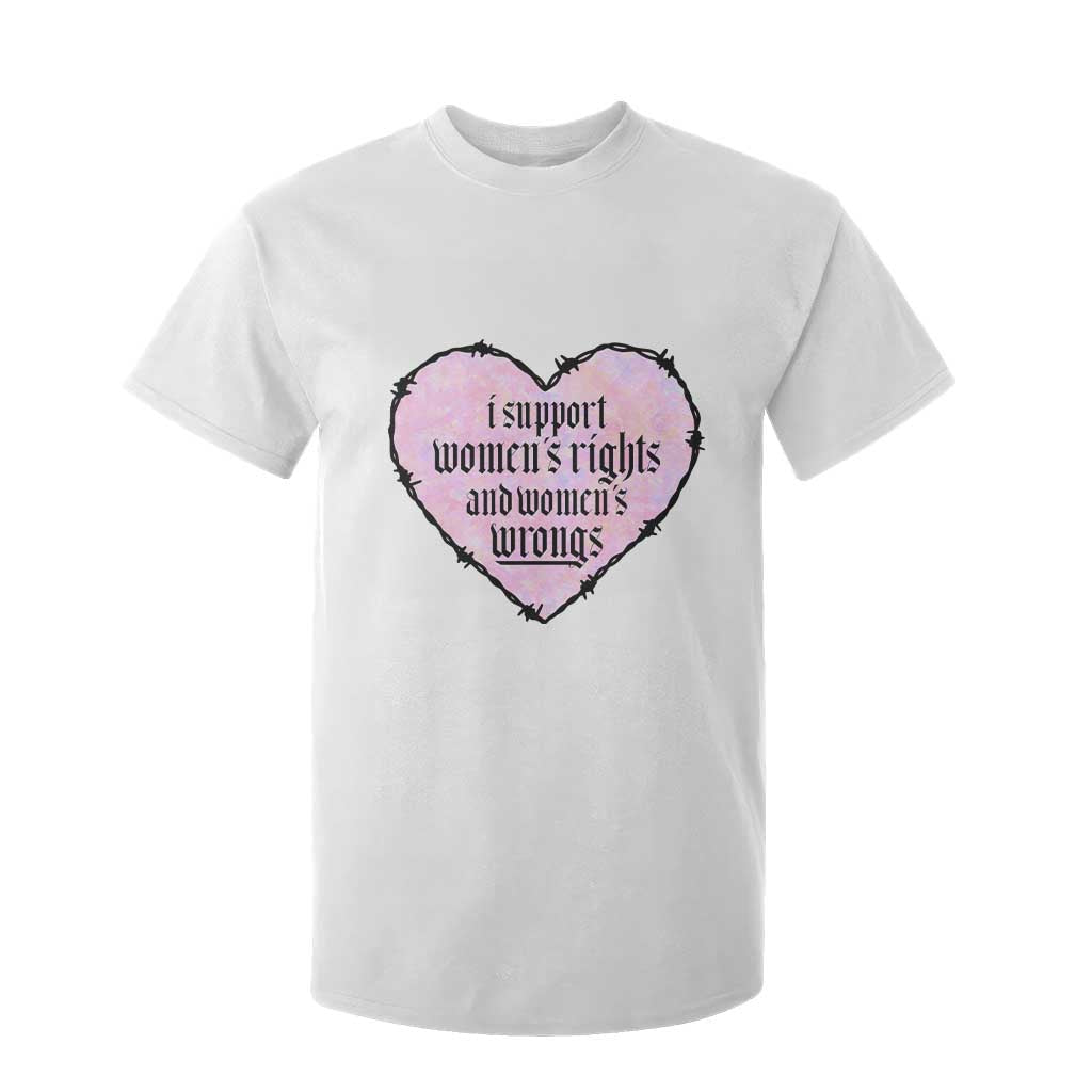 Funny I Support Women's Rights And Women's Wrongs T Shirt For Kid Barbed Wire Heart TS11 White Print Your Wear