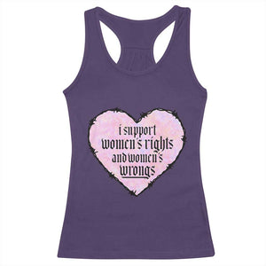 Funny I Support Women's Rights And Women's Wrongs Racerback Tank Top Barbed Wire Heart TS11 Purple Print Your Wear