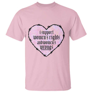 Funny I Support Women's Rights And Women's Wrongs T Shirt Barbed Wire Heart TS11 Light Pink Print Your Wear