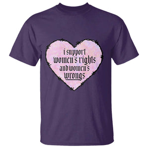 Funny I Support Women's Rights And Women's Wrongs T Shirt Barbed Wire Heart TS11 Purple Print Your Wear