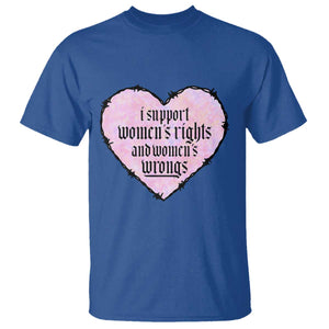 Funny I Support Women's Rights And Women's Wrongs T Shirt Barbed Wire Heart TS11 Royal Blue Print Your Wear