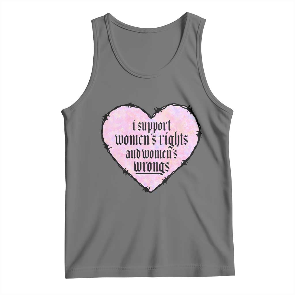 Funny I Support Women's Rights And Women's Wrongs Tank Top Barbed Wire Heart TS11 Black Heather Print Your Wear
