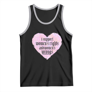 Funny I Support Women's Rights And Women's Wrongs Tank Top Barbed Wire Heart TS11 Black Athletic Heather Print Your Wear