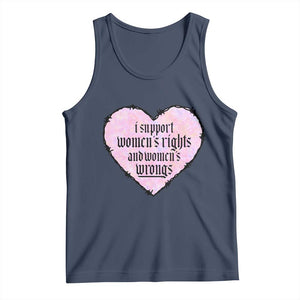 Funny I Support Women's Rights And Women's Wrongs Tank Top Barbed Wire Heart TS11 Navy Print Your Wear