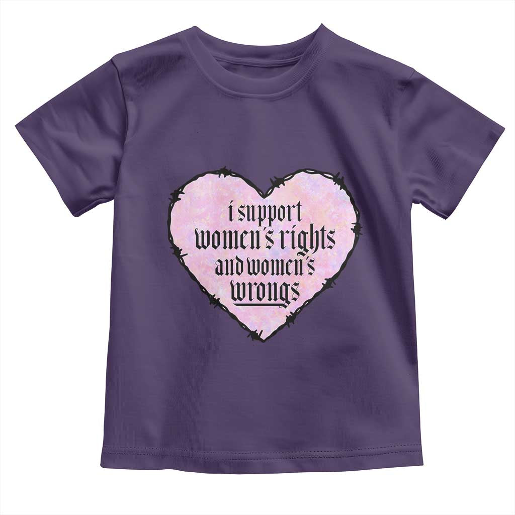 Funny I Support Women's Rights And Women's Wrongs Toddler T Shirt Barbed Wire Heart TS11 Purple Print Your Wear