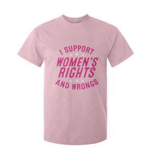 Funny I Support Women's Rights And Wrongs T Shirt For Kid Feminist Star TS11 Light Pink Print Your Wear