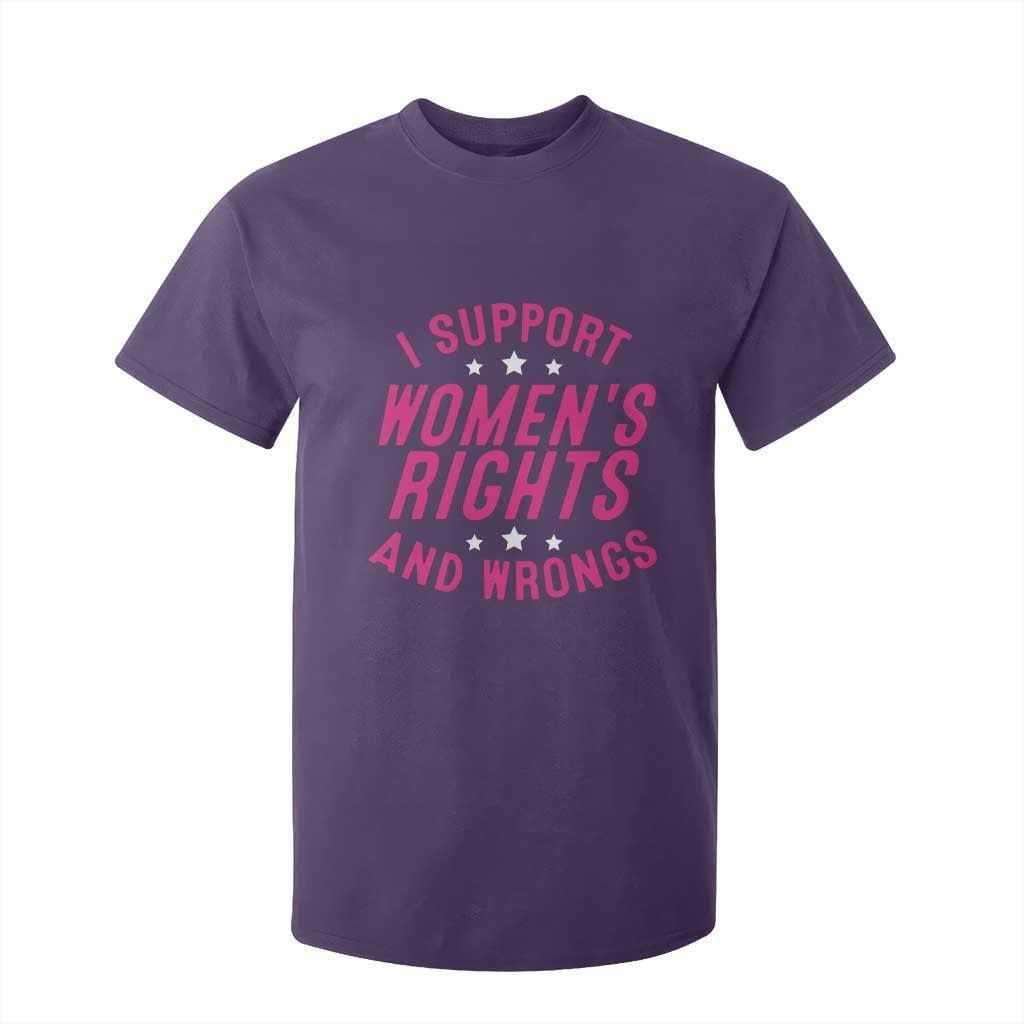 Funny I Support Women's Rights And Wrongs T Shirt For Kid Feminist Star TS11 Purple Print Your Wear