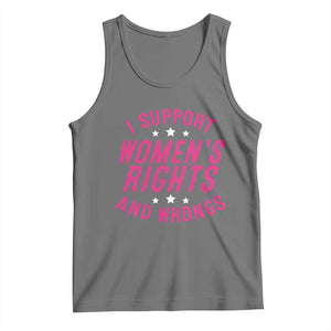 Funny I Support Women's Rights And Wrongs Tank Top Feminist Star TS11 Black Heather Print Your Wear