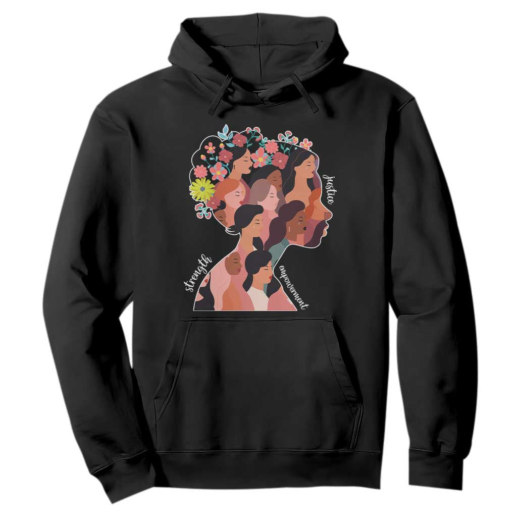 International Women's Day Hoodie Justice Strength Empowerment Feminist TS11 Black Print Your Wear