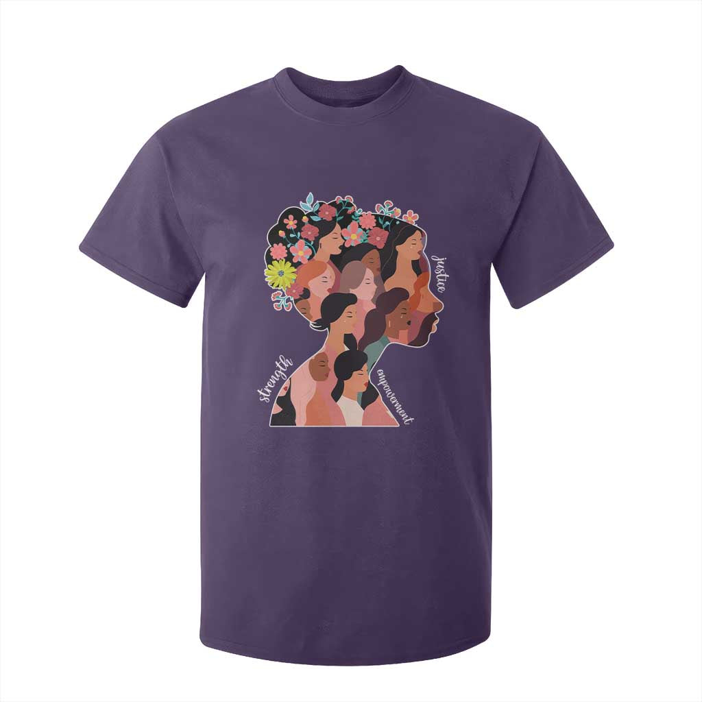 International Women's Day T Shirt For Kid Justice Strength Empowerment Feminist TS11 Purple Print Your Wear