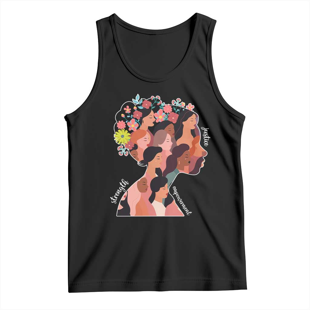 International Women's Day Tank Top Justice Strength Empowerment Feminist TS11 Black Print Your Wear
